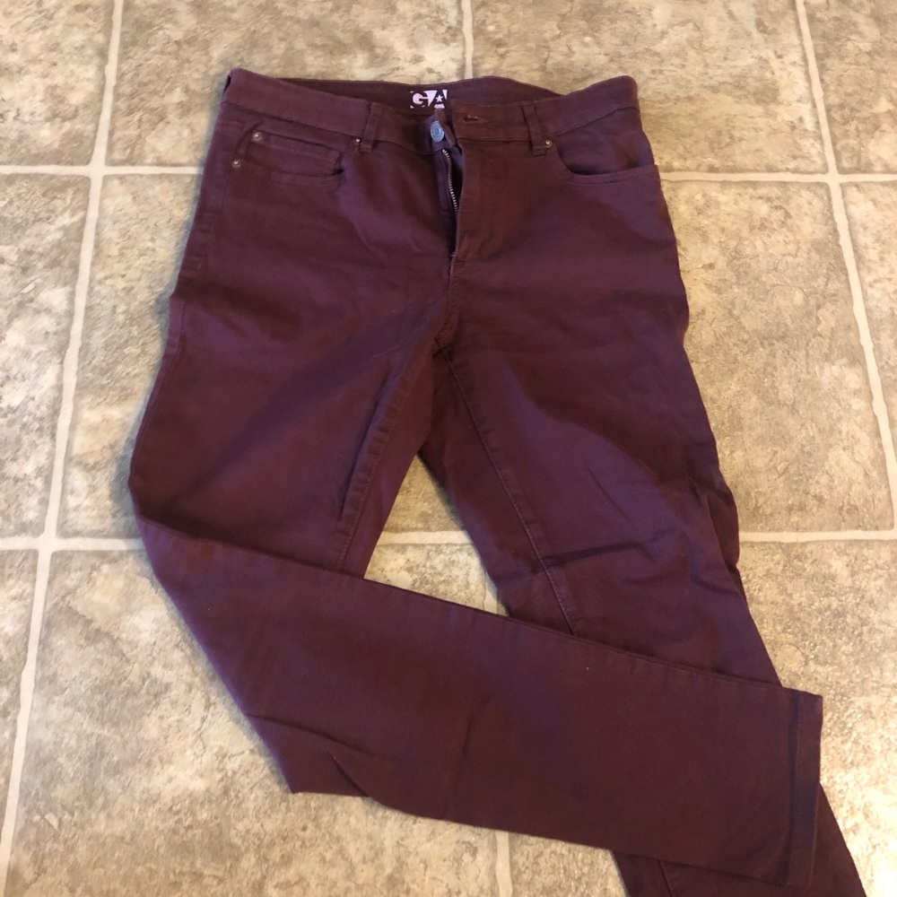 Burgundy jeans